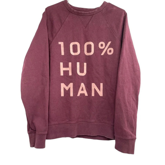 Everlane Womens Size Medium Sweatshirt The 100% Human Typography - Picture 3 of 7